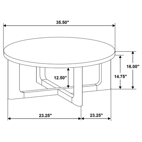 Kessler Light Oak 2-piece Round Sculptural Wood Coffee Table Set by Coaster at Eve Furniture