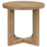 Kessler Light Oak 2-piece Round Sculptural Wood Coffee Table Set by Coaster at Eve Furniture