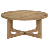 Kessler Light Oak 2-piece Round Sculptural Wood Coffee Table Set by Coaster at Eve Furniture