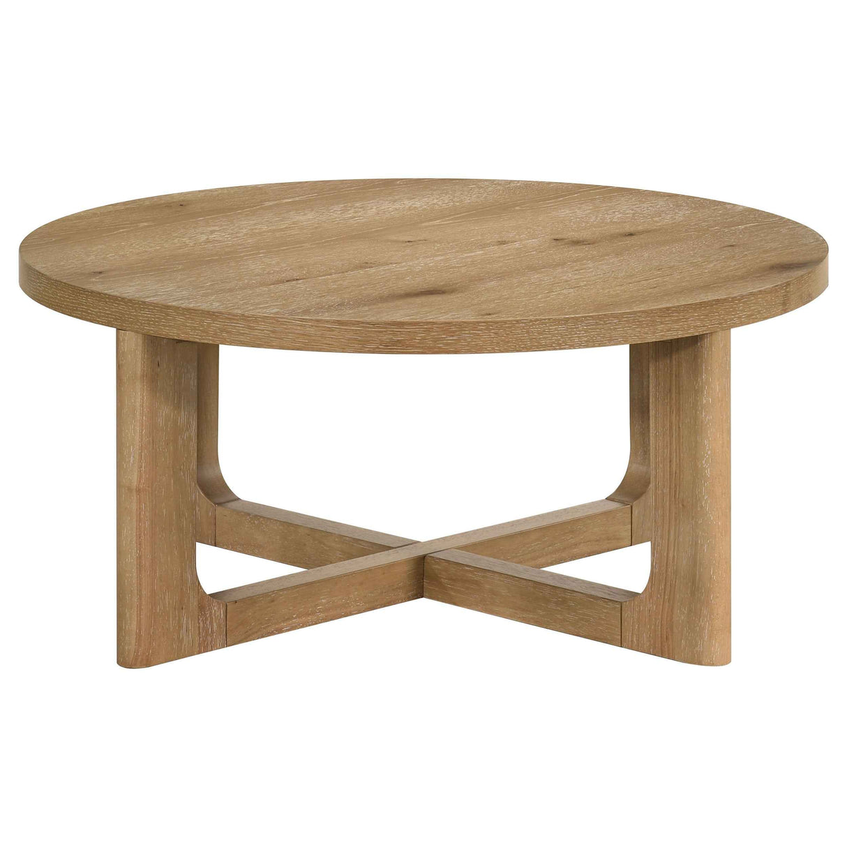 Kessler Light Oak 3-piece Round Sculptural Wood Coffee Table Set by Coaster at Eve Furniture