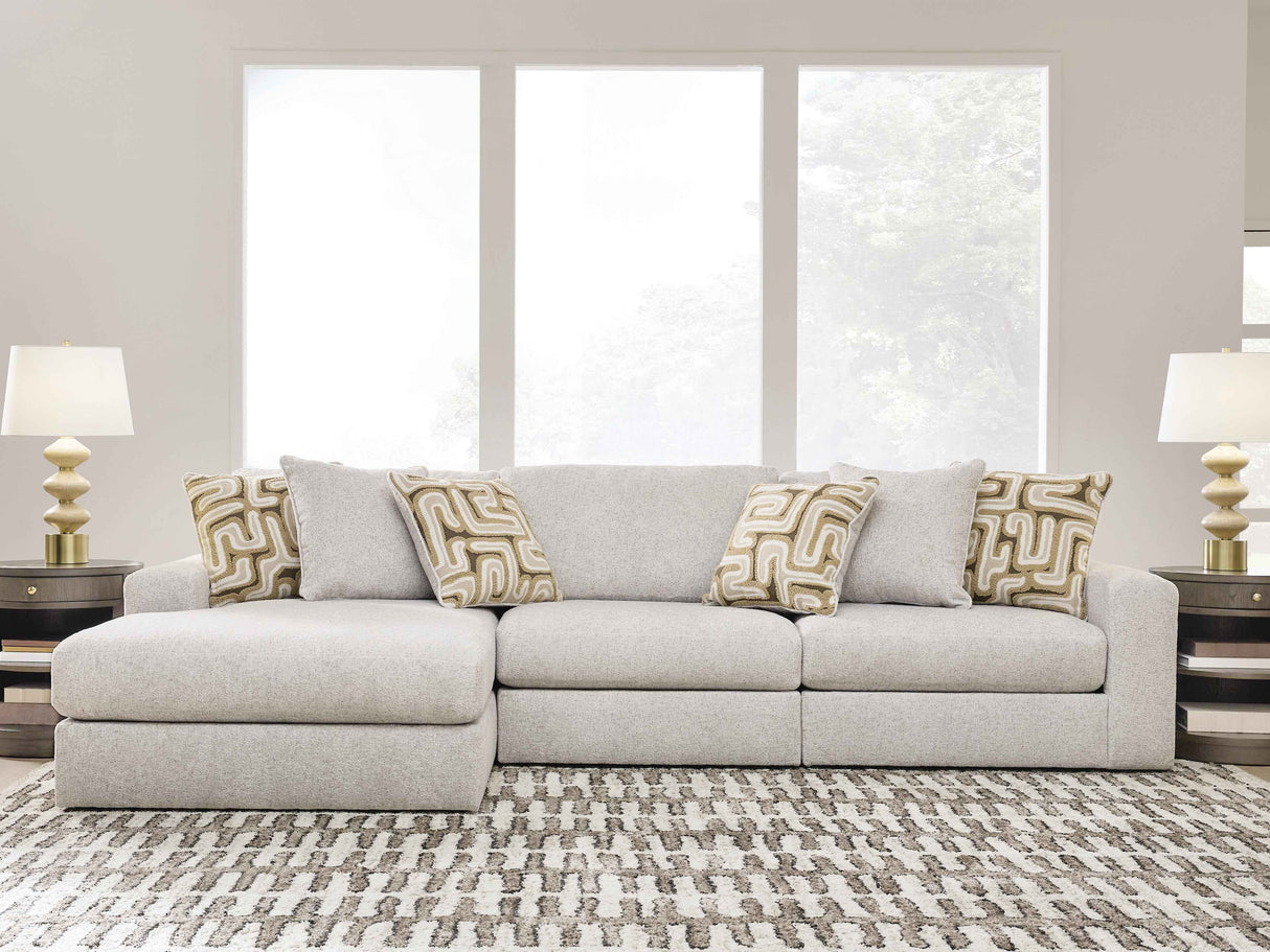 Kestrie Feathered 3-Piece Sectional Sofa LAF Chaise by Ashley at Eve Furniture