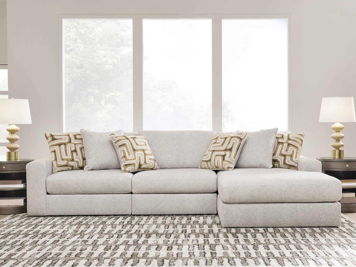 Kestrie Feathered 3-Piece Sectional Sofa RAF Chaise by Ashley at Eve Furniture