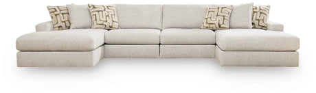 Kestrie Feathered 4-Piece Double Chaise Sectional by Ashley at Eve Furniture