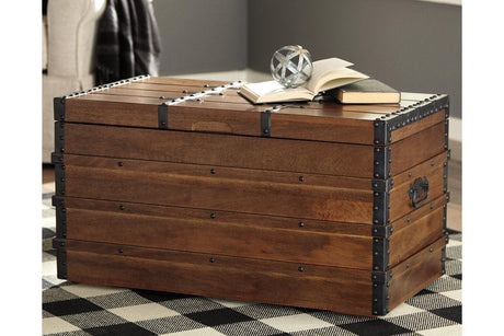 Kettleby Brown Storage Trunk by Ashley at Eve Furniture