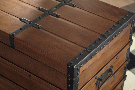 Kettleby Brown Storage Trunk by Ashley at Eve Furniture