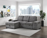 Kevin Grey Sectional With Pull-Out Bed by Happy Homes at Eve Furniture