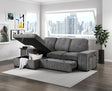 Kevin Grey Sectional With Pull-Out Bed by Happy Homes at Eve Furniture