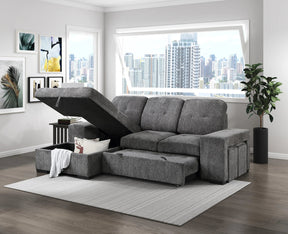 Kevin Grey Sectional With Pull-Out Bed by Happy Homes at Eve Furniture
