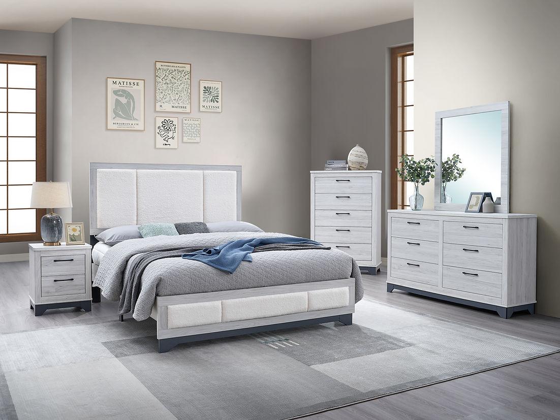 Kevin Light Grey Platform Bedroom Set by New Era Innovations at Eve Furniture
