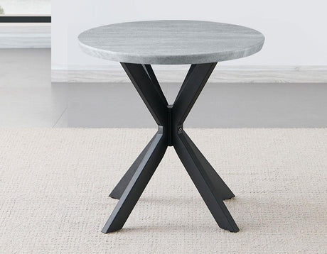 Keyla Faux-Marble Round End Table by Steve Silver at Eve Furniture