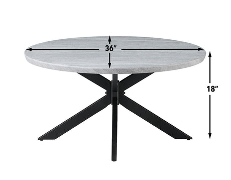 Keyla Faux-Marble Round Cocktail Table by Steve Silver at Eve Furniture