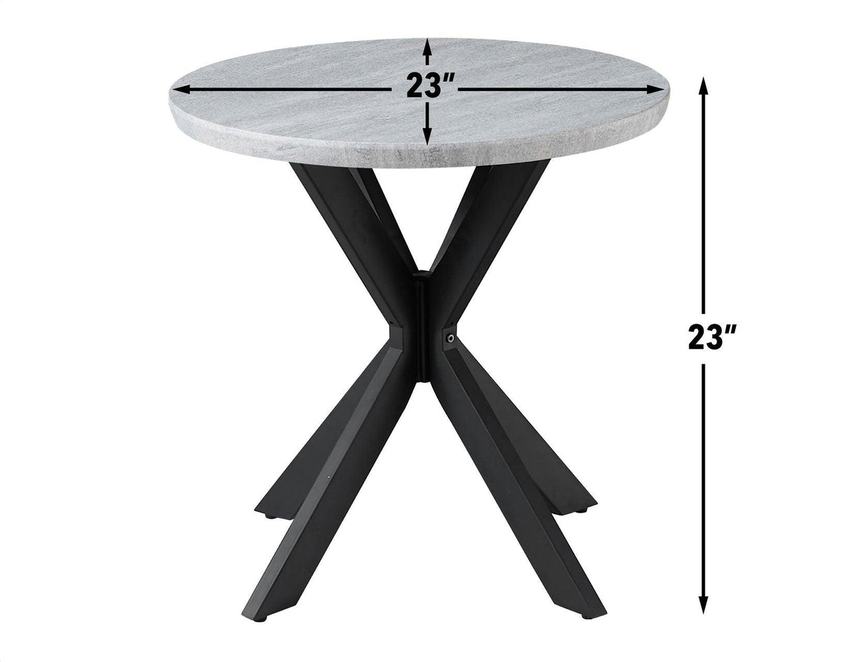 Keyla Faux-Marble Round End Table by Steve Silver at Eve Furniture