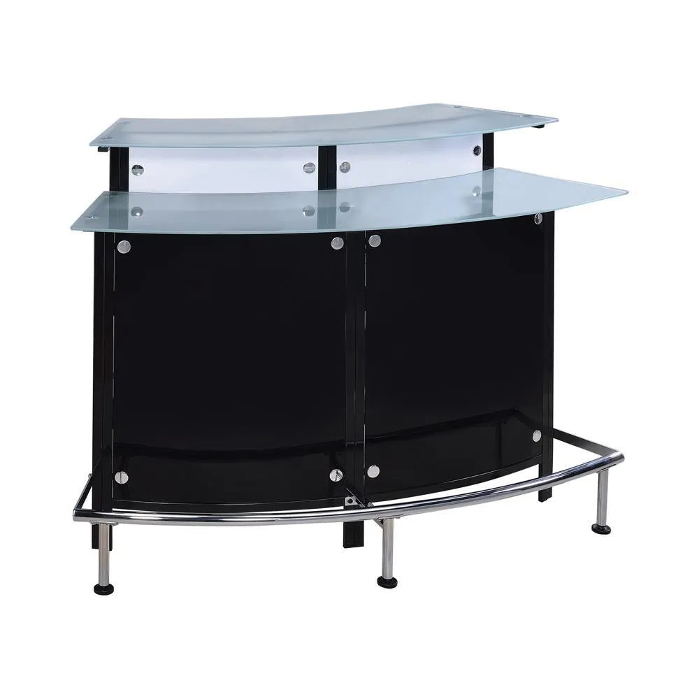 Keystone Black Glass Top Bar Unit by Coaster at Eve Furniture