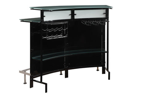 Keystone Black Glass Top Bar Unit by Coaster at Eve Furniture