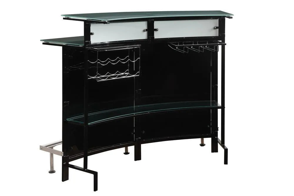 Keystone Black Glass Top Bar Unit by Coaster at Eve Furniture