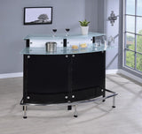 Keystone Black Glass Top Bar Unit by Coaster at Eve Furniture