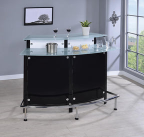 Keystone Black Glass Top Bar Unit by Coaster at Eve Furniture