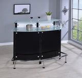 Keystone Black Glass Top Bar Unit by Coaster at Eve Furniture
