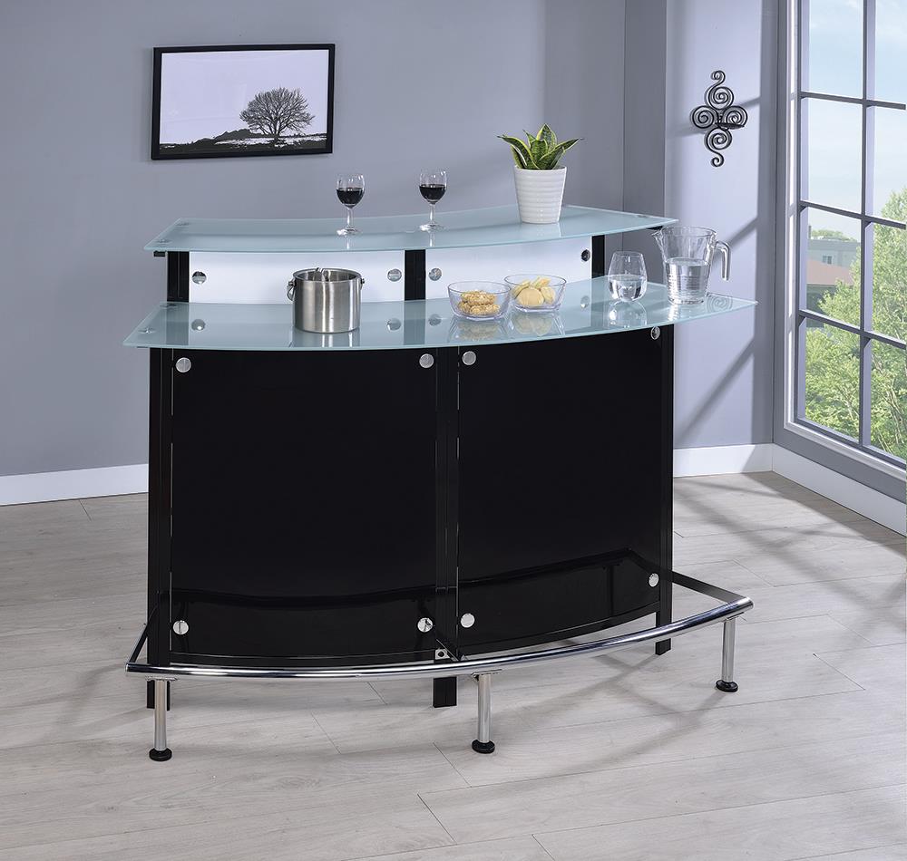 Keystone Black Glass Top Bar Unit