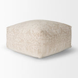 Khloe Large Cream Pouf by Mercana at Eve Furniture