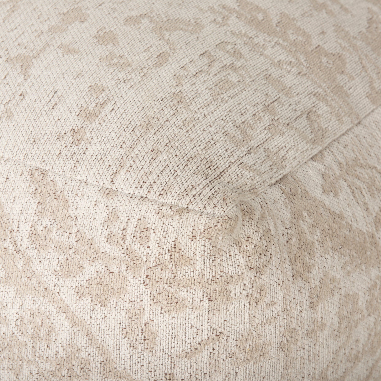 Khloe Large Cream Pouf by Mercana at Eve Furniture
