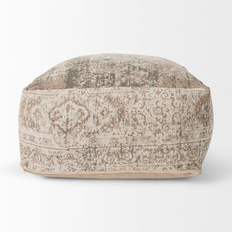 Khloe Large Taupe Pouf by Mercana at Eve Furniture