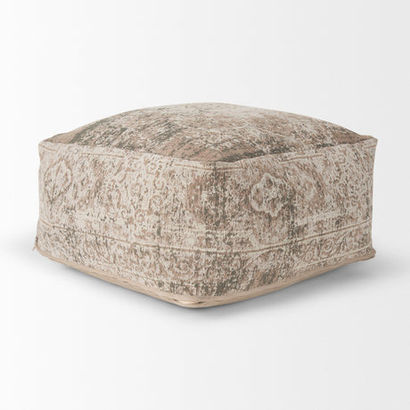 Khloe Large Taupe Pouf by Mercana at Eve Furniture