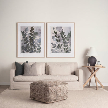 Khloe Large Taupe Pouf by Mercana at Eve Furniture