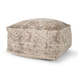 Khloe Large Taupe Pouf by Mercana at Eve Furniture