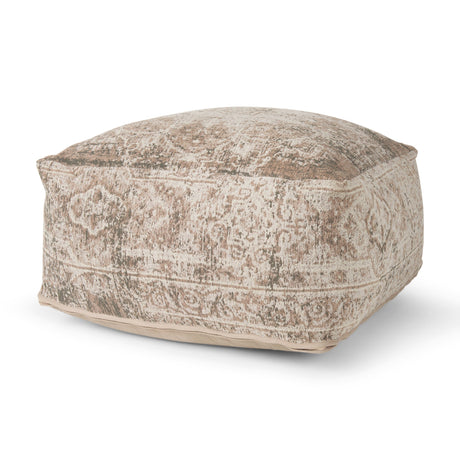 Khloe Large Taupe Pouf by Mercana at Eve Furniture