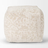 Khloe Small Cream Pouf by Mercana at Eve Furniture