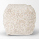 Khloe Small Cream Pouf by Mercana at Eve Furniture