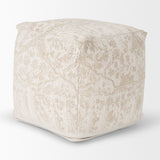 Khloe Small Cream Pouf by Mercana at Eve Furniture