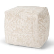 Khloe Small Cream Pouf by Mercana at Eve Furniture