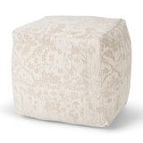 Khloe Small Cream Pouf by Mercana at Eve Furniture