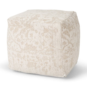 Khloe Small Cream Pouf by Mercana at Eve Furniture