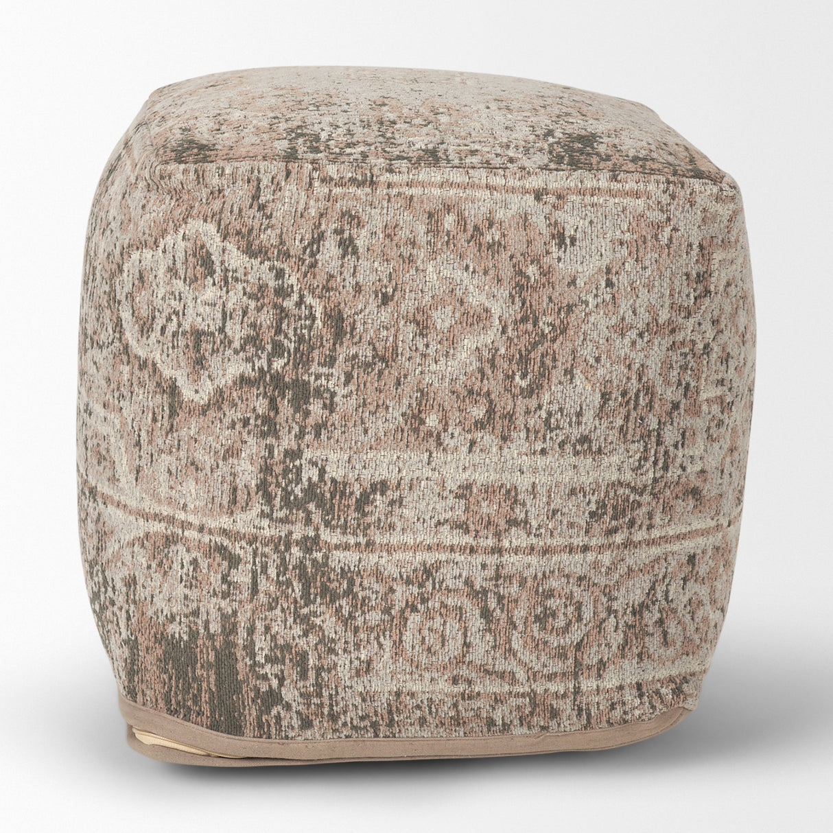 Khloe Small Taupe Pouf by Mercana at Eve Furniture