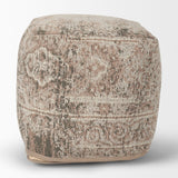 Khloe Small Taupe Pouf by Mercana at Eve Furniture