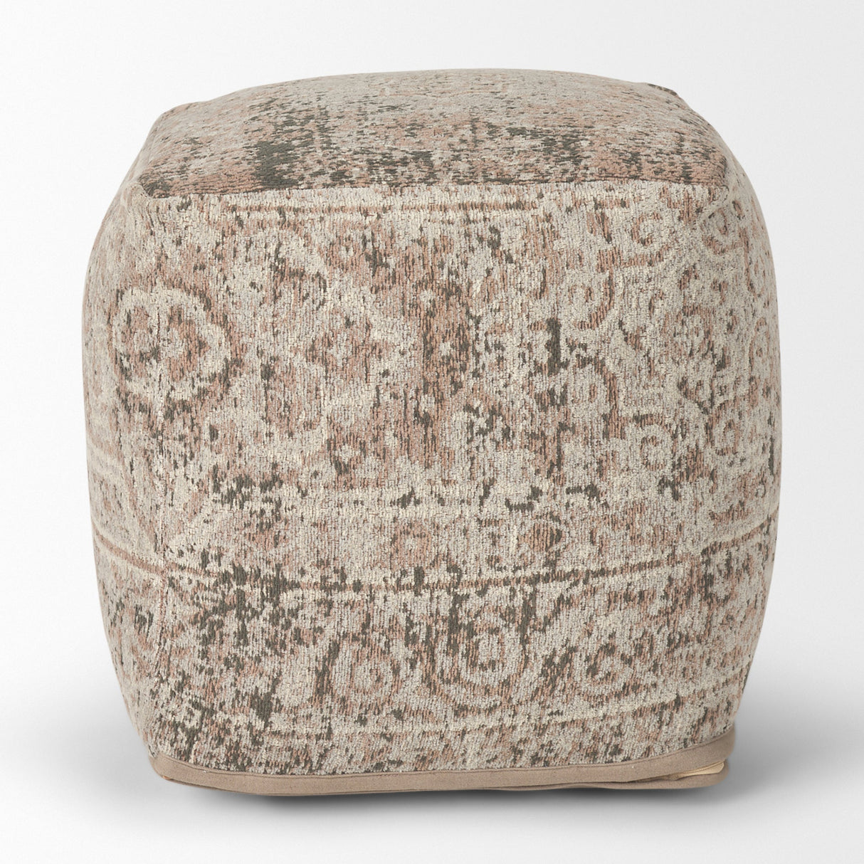 Khloe Small Taupe Pouf by Mercana at Eve Furniture