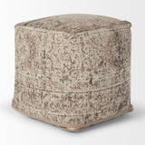 Khloe Small Taupe Pouf by Mercana at Eve Furniture