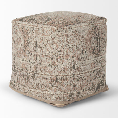 Khloe Small Taupe Pouf by Mercana at Eve Furniture