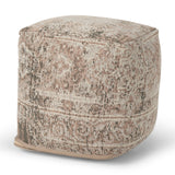 Khloe Small Taupe Pouf by Mercana at Eve Furniture