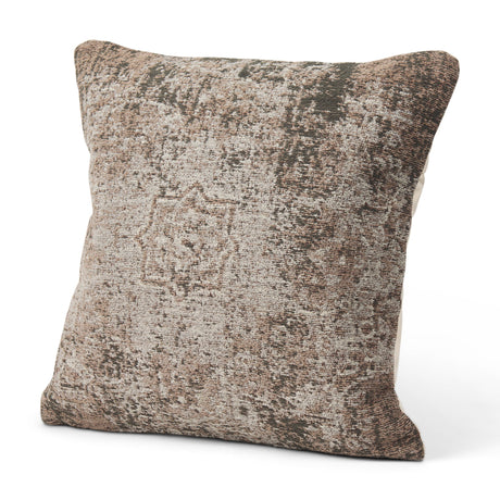 Khloe Taupe Square Pillow Cover w/Down Filler, Set of 2 by Mercana at Eve Furniture