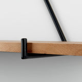 Khufu Set of Three Brown Wood W/ Black Metal Triangular Hanging Shelves by Mercana at Eve Furniture