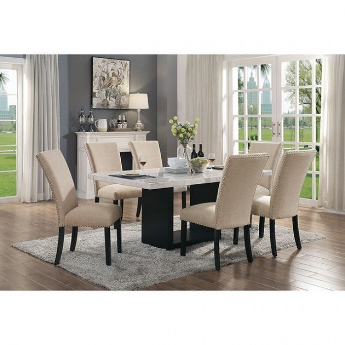 Kian Black/Beige Side Chair Set of 2 by Furniture of America at Eve Furniture