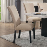 Kian Black/Beige Side Chair Set of 2 by Furniture of America at Eve Furniture