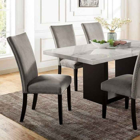 Kian White/Black/Beige 7-Piece Dining Room Set by Furniture of America at Eve Furniture