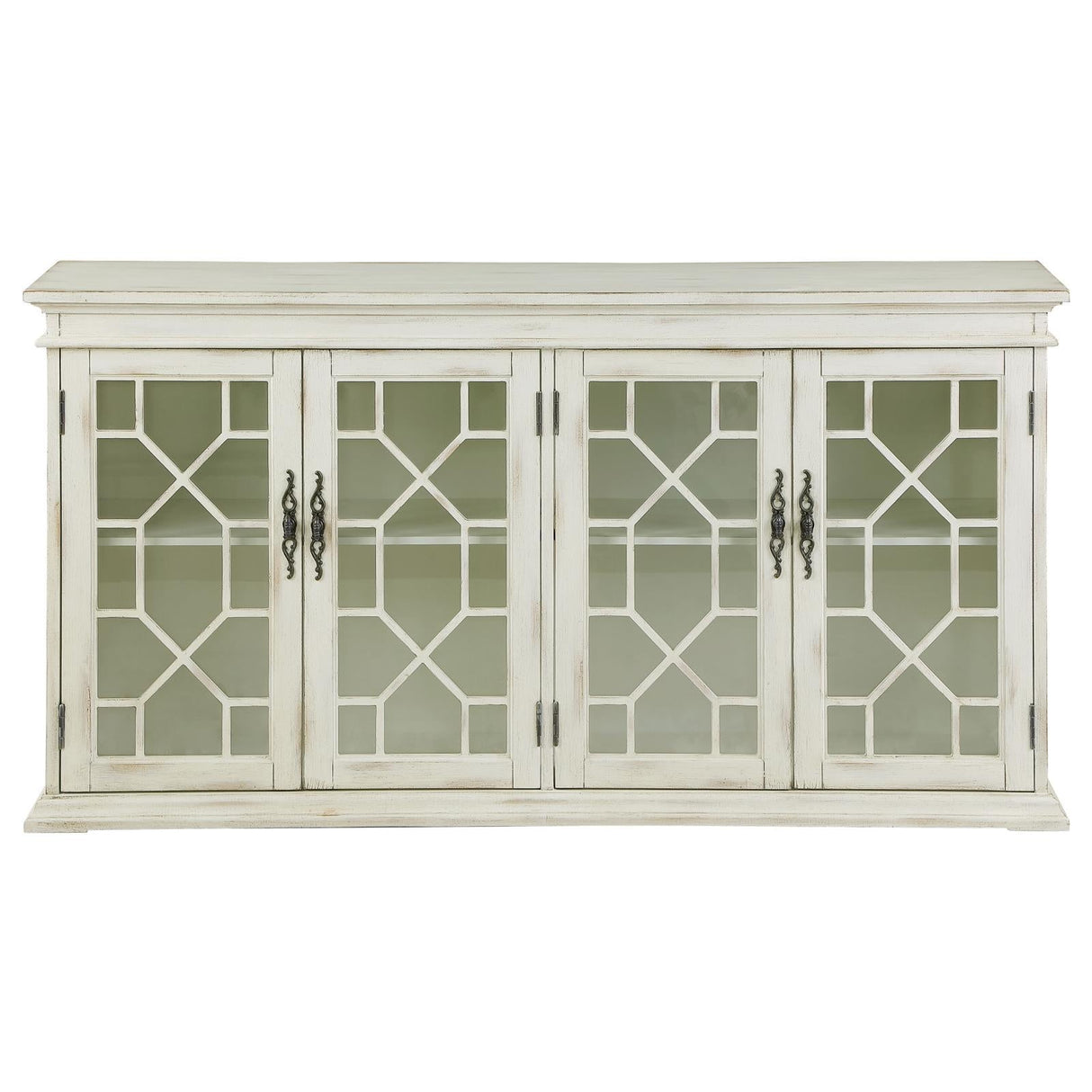 Kiara White 4-Door Accent Cabinet with Adjustable Shelves