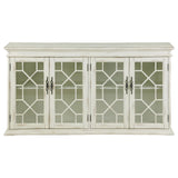 Kiara White 4-Door Accent Cabinet with Adjustable Shelves