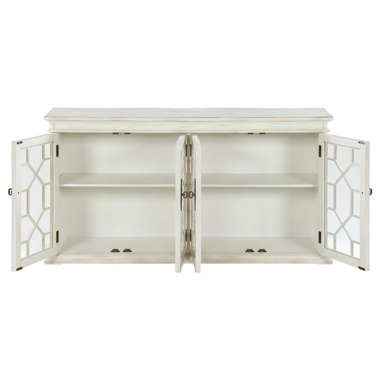 Kiara White 4-Door Accent Cabinet with Adjustable Shelves